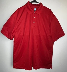 PGA Tour Golf Polo Shirt Mens XL Red Short Sleeve Airflux Quick Dry Athletic - Picture 1 of 9