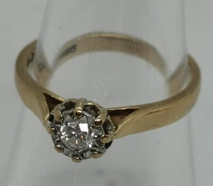 Pretty Solitaire Brilliant-cut Diamond Ring, Size N1/2 - Picture 1 of 6