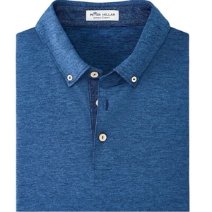 Peter Millar Shirt Summer Comfort Men Size Large Mélange Performance Jersey Polo - Picture 1 of 6