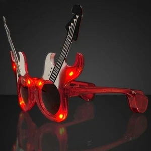Rave RED ROCK GUITAR Sunglasses Shades - Party, Concerts, Novelty Gifts NEW - Picture 1 of 5