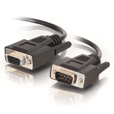 CablesToGo 52030 6ft (1.8m) DB9 M/F Serial RS232 Extension Cable - Black - Image 1 of 2