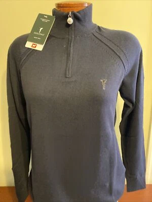 NWT Golfino Ladies Alice Knit Troyer 3318126 580 Navy Sz 2 8 10 12 NEW