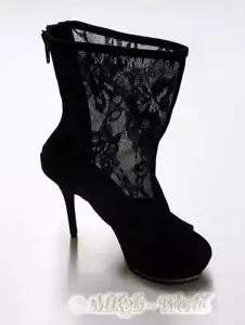 High Heels - Zip-Stiefel Sienna mit Spitze schwarz - Bild 1 von 2