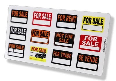 1:10 Scale For Sale Sticker Sheet RC Crawler Car Body Decal Garage 1/10 Graphic - Image 1 of 4