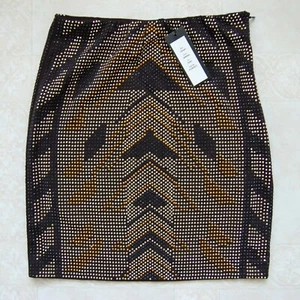 Romeo Juliet Couture Gold Silver Metallic Studded Mini Skirt, Size XS, NWT - Picture 1 of 8