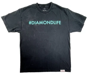 Diamond Supply Co Shirt Men L Black #DiamondLife Skater Short Sleeve Graphic Tee - Picture 1 of 9