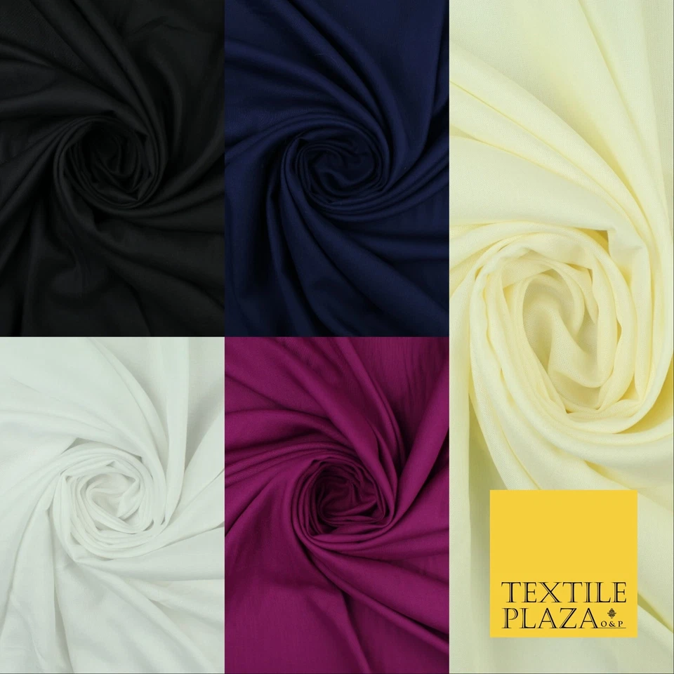 TEXTILE PLAZA 5 COLOURS - Soft Plain Rayon Viscose Fabric Dressmaking Material Drape 42" Wide