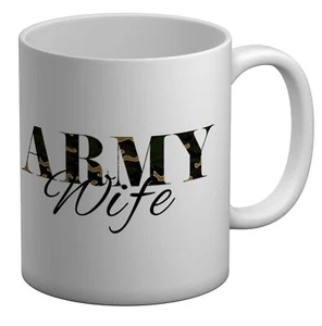 Army Wife Camouflage Effect White 11oz Mug Cup - Picture 1 of 1