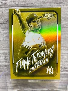 2022 AROLDIS CHAPMAN TOPPS FIRE FLAME THROWERS GOLD MINTED INSERT YANKEES - Picture 1 of 2