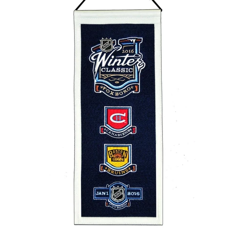 2016 NHL WINTER CLASSIC WOOL MINI BANNER BOSTON BRUINS VS MONTREAL CANADIENS 1/1 Cover