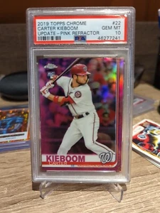 2019 Topps Chrome Update Pink Refractor Carter Kieboom #22 PSA 10 - Picture 1 of 2
