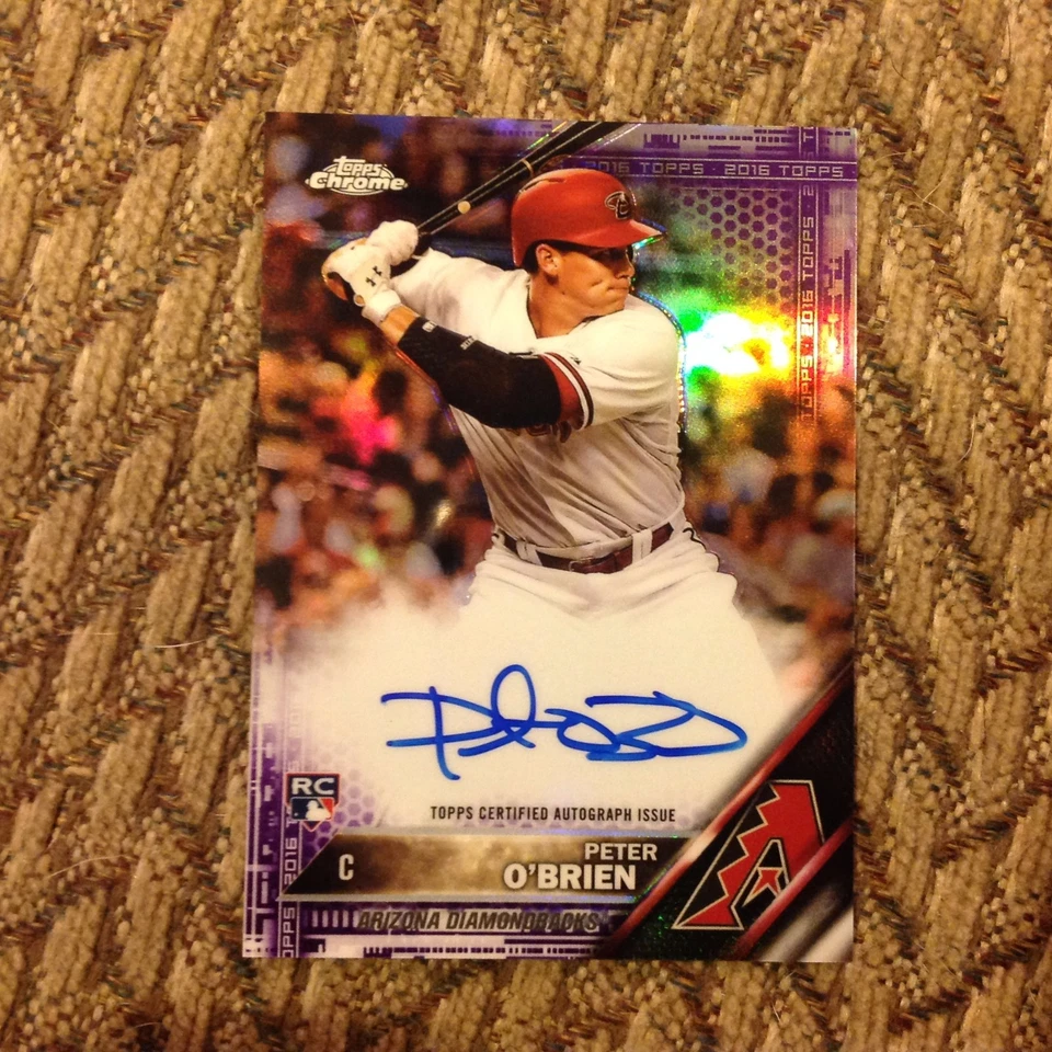 PETER O'BRIEN Diamondbacks RC AUTO 172/250 MADE 2016 Topps Chrome purple REFRACT - Image 1 of 1