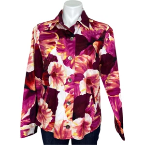 Additions By Chico's Women's Outbloomed Bossy Jacket Keswick Pink Size 1 (Small) - Picture 1 of 8