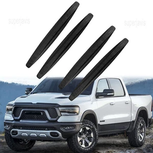 4Pcs Carbon Fiber Grain Anti-Collision Strip Bumper Protector For Dodge RAM - Picture 1 of 13
