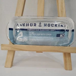 Anchor Hocking Presence Clear Glass Butter Dish & Cover 2 Piece Set New - Picture 1 of 6