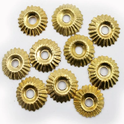 Rosetten 10 x Rund Messing Möbelknopf-Zubehör Ziernieten larp Gold - Bild 1 von 2