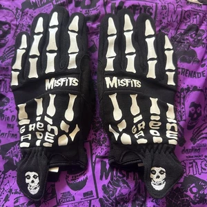 Guantes M/L Granada Misfit Pipe Rojo Blanco Negro Estilo Dedo Raro NUEVO - Imagen 1 de 24