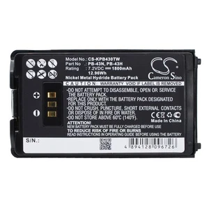 Batería para KENWOOD KNB-43 PB-43H PB-43N TH-255A TH-K2AT TH-K2E TH-K2ET TH-K4ET - Imagen 1 de 5