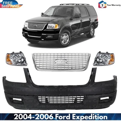 Front Bumper Cover & Grille Assembly Kit For 2004-2006 Ford Expedition Foto 1 de 4