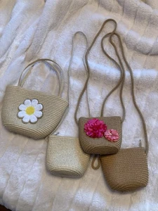 Kleines Mädchen Handtasche Paket Sommer Frühling Weidengeldbörsen 4 Stück - Bild 1 von 9
