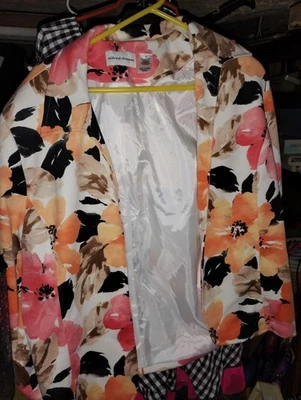 16码花卉橙色Alfred Dunner西装外套聚酯纤维Xl — 第 1/2 张图片