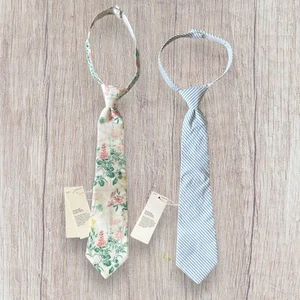Janie and Jack Boys Lot of 2 Ties Striped Floral Size 2-5 years New - Picture 1 of 4