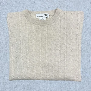 I LEVRIERI Kaschmir Seide Pullover Zopfmuster Schiefer Khaki Weich Freizeit Herren Medium - Bild 1 von 4