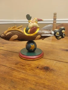 Rodney W. Leeseberg SANTA ON RENTIER AIRPLANE 10" Figur Collection 1999 - Bild 1 von 8