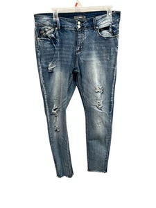 Rue 21 Junior's Size 13/14R Distressed Jeans Low Rise Skinny Jegging Women's - Picture 1 of 6