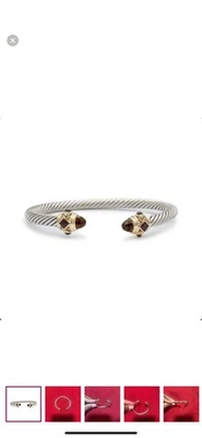 Brazalete David Yurman Renacimiento Clásico Mediano Plata de Ley 925 Oro Amarillo Foto 1 de 4
