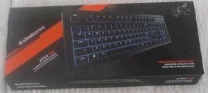 SteelSeries Apex 100 Blue LED Backlit Gaming Keyboard - Picture 1 of 4
