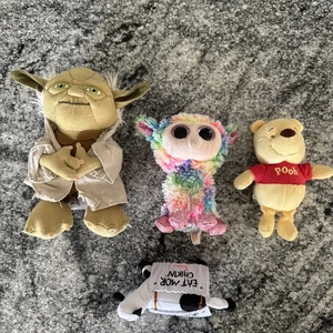 Disney Baby Pooh Ty Daffodil Lamb Star Wars Yoda Chick Fil A Cow Lot of 4 Total - Picture 1 of 21