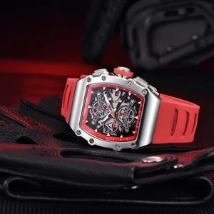 Nuevo 40MM Barril Hueco Moda Informal Para hombres Relojes de Cuarzo Cuarto de Cuarzo Cristal de Zafiro - Imagen 1 de 13