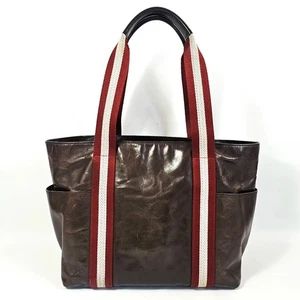 Auténtico bolso de hombro grande de cuero marrón unisex BALLY - Imagen 1 de 23