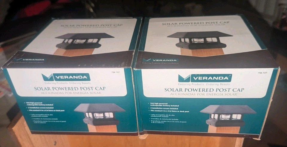 Veranda Black Plastic Solar Powered Post Cap LED Light 4x4