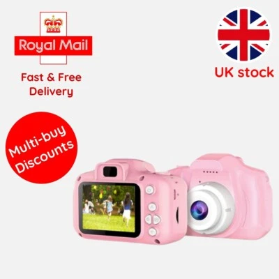 PINK Mini Children Camera Taking Photos Videos Music Playback Baby Cartoon Toys - Image 1 of 4