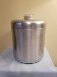 VTG Century Silver Brushed Aluminum Ware Flour Canister with Lid, GUC,Blue Magic - Picture 1 of 11
