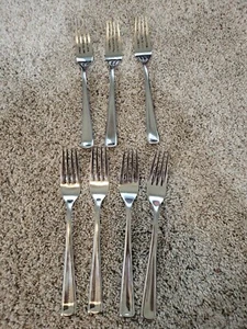 Hampton silversmiths Lot of 7 Stainless Steel Forks 8 inch Dinner Forks  - Picture 1 of 6
