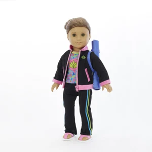 MangoPeaches 18” Doll YOGA Outfit fits American Girl Dolls - 6 Pc DELUXE Set  - Picture 1 of 6