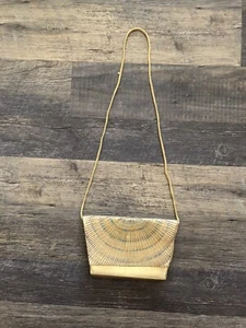 Vintage 80’s Gold /Silver Metallic Handbag ~Evening Bag /Crossbody Purse - Picture 1 of 8