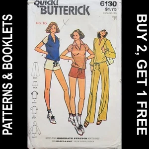 Vintage Butterick Top/Pants/Shorts for Knits Pattern #6130 Size 16 CUT - Picture 1 of 7