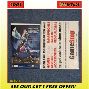 Publicidad impresa de 2 juegos Time Splitters 2003 y bolsa GameStop - ¡Más en nuestra tienda! - Imagen 1 de 3