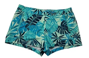 Columbia PFG Tidal II Swim Shorts Blue Palm Leaf Print Women’s Size X-Large XL - Picture 1 of 4