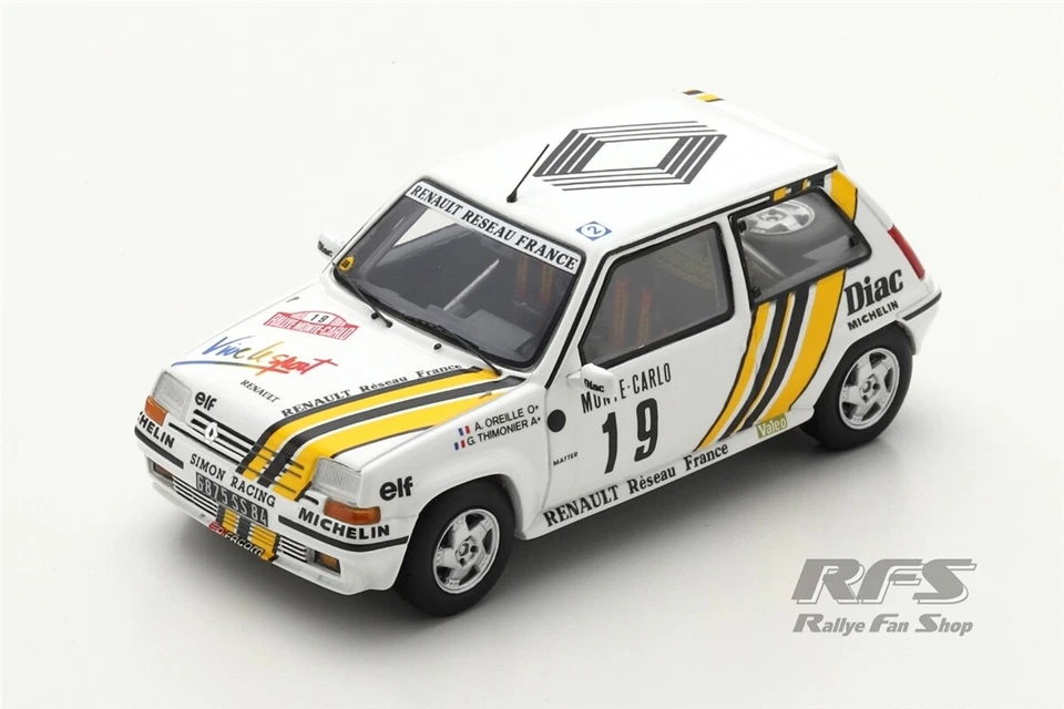 Renault 5 GT Turbo Rally Montecarlo 1989 Oreille Thimonier 1:43 Spark 5565 NUOVO - Immagine 1 di 1