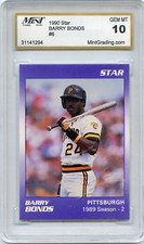 1990 STAR #6 BARRY BONDS , PITTSBURGH PIRATES - MINT 10 (1294)
