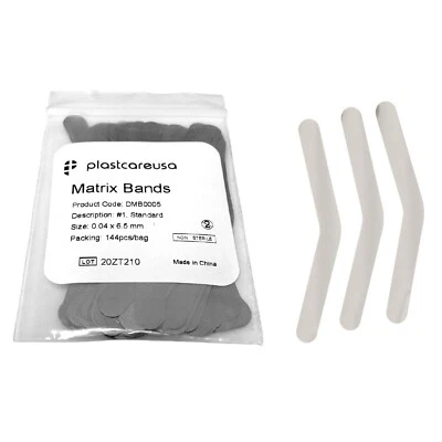 144 Dental Matrix Bands, Number 1 .0015 Inch 0.04mm Regular Tofflemire Type - Image 1 of 4
