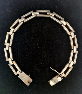 Vintage TAXCO, Mexico RIC TAX TB-26 - Sterling Silver Bracelet - Size 8.5" - Picture 1 of 7