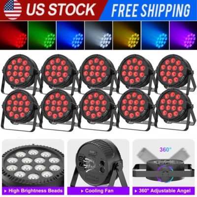 140W Par Light DMX RGBW Stage Lighting Sound Activated Wash Lights With Remote - Image 1 of 4