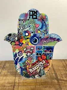 Taryn Treisman Arte Pop Hamsa Pintura en "Libertad" talla 11 " * 8 " - Imagen 1 de 13