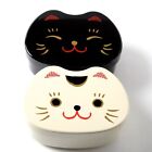 Bento box 500ml "cat face" 1-poziomowy, lunchbox z Japonii - biały/czarny
